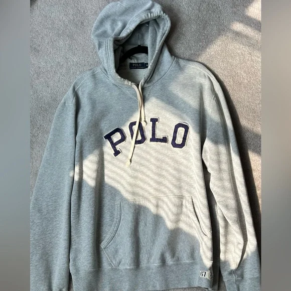 Polo by Ralph Lauren Gray Sweatshirt with Navy Accents - Picture 1 of 10